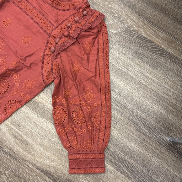 Sea New York rust embroidered long sleeve top - Picture 4 of 5